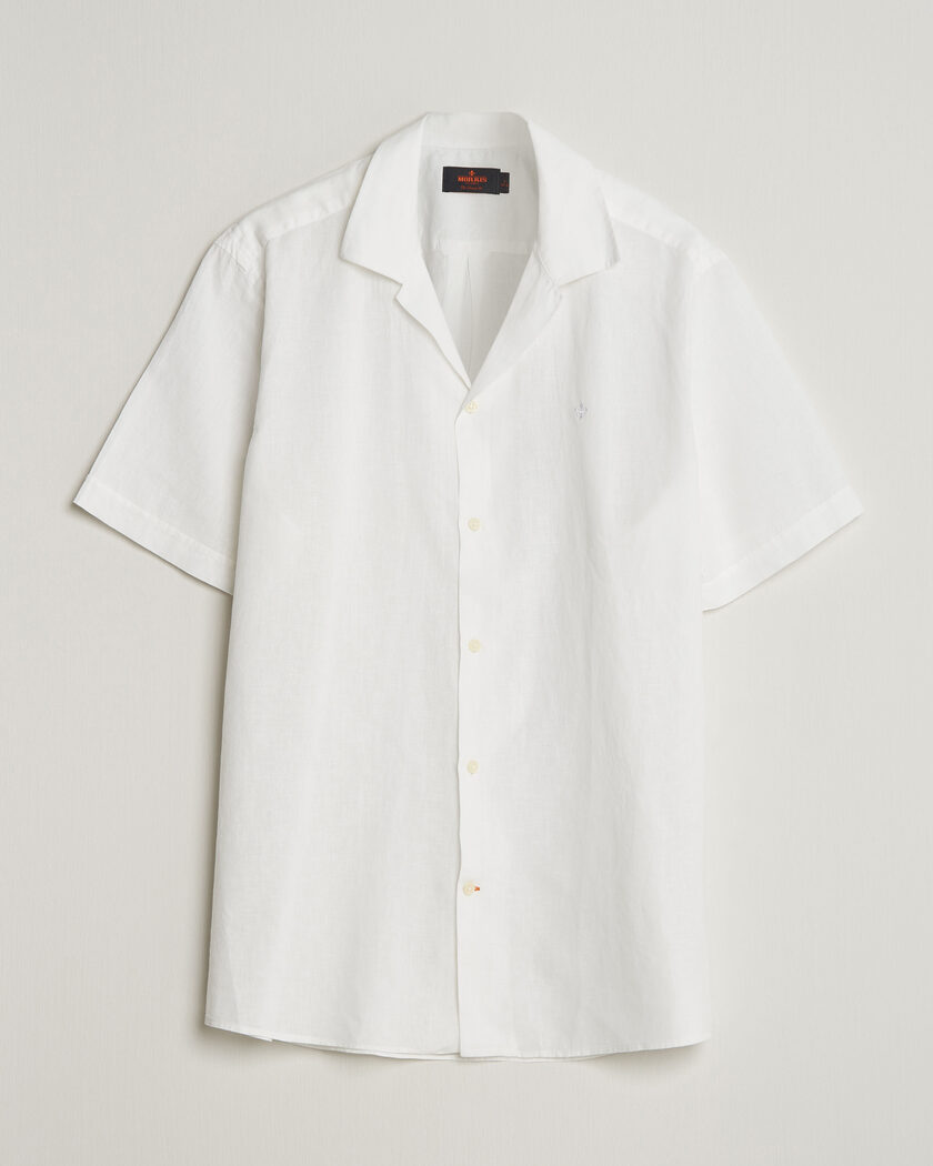 Kamakura Shirts Vintage Ivy Heavy Linen Beach Shirt White at