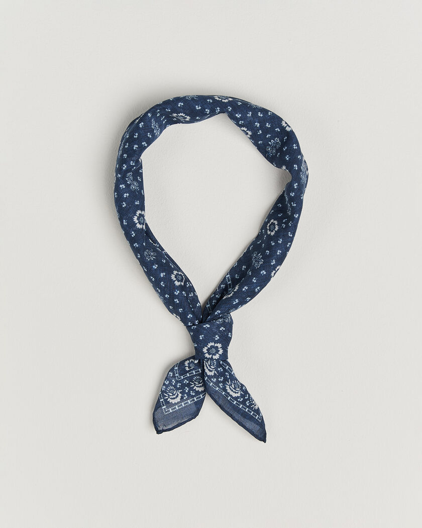 Giorgio Armani Woven Logo Scarf Navy at CareOfCarl.com