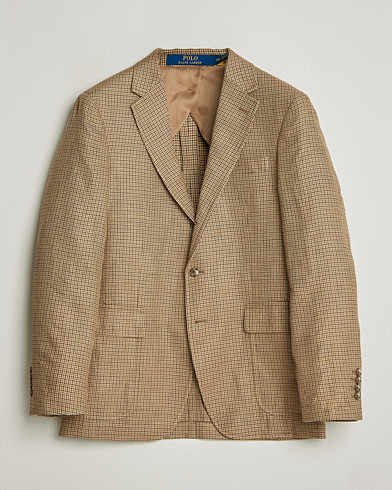 Polo Ralph Lauren Mini Guncheck Blazer Camel Multi – Brown
