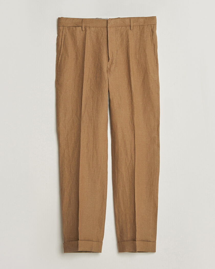 Polo Ralph Lauren Linen Pleated Trousers Light Sable – Brown