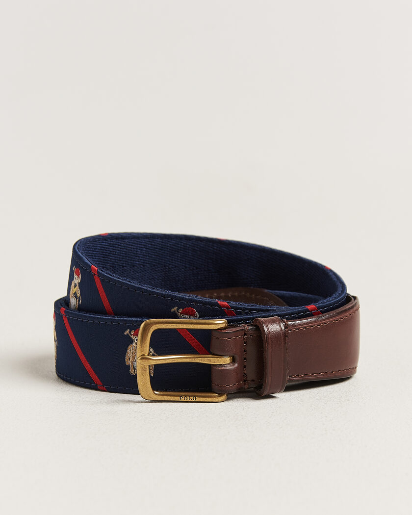 Polo Ralph Lauren Leather Bear Belt Navy Multi – Multi-colour