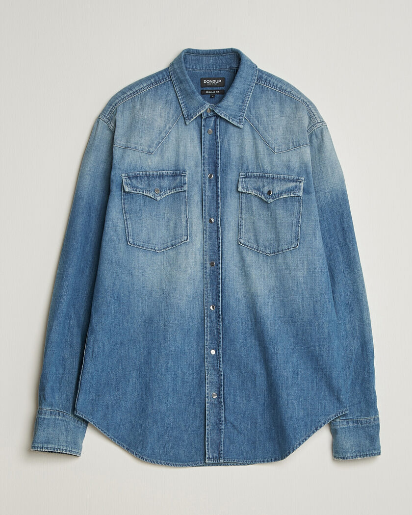 Brunello Cucinelli Denim Western Shirt Navy at CareOfCarl.com