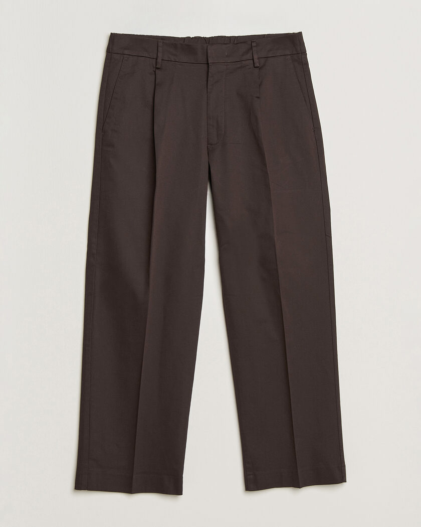 NN07 Kay Cotton Pleated Trousers Deep Truffle – Brown