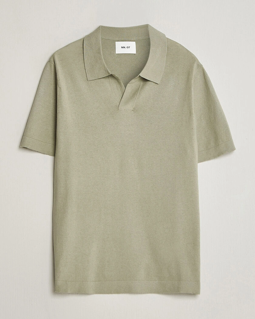 NN07 Ryan Cotton/Linen Polo Sage Green – Green