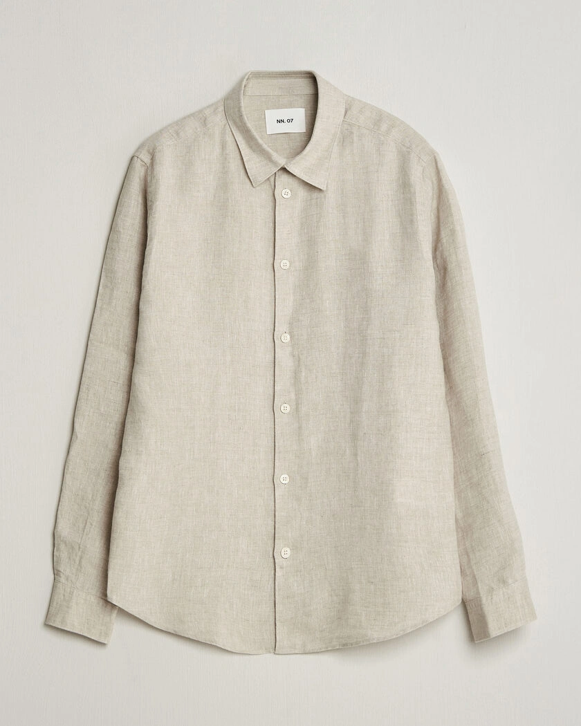 NN07 Enzo Linen Shirt Oat – Beige