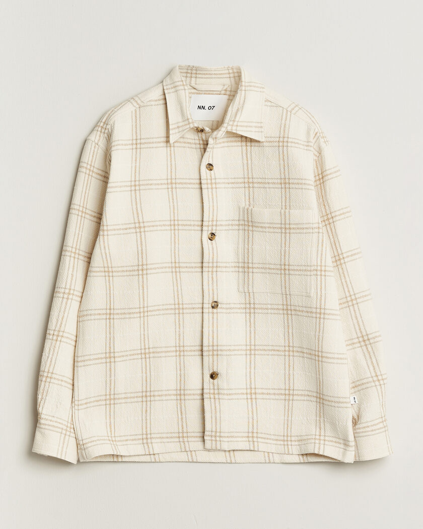 RRL Cody Brushed Flannel Overshirt Brown Check at CareOfCarl.com
