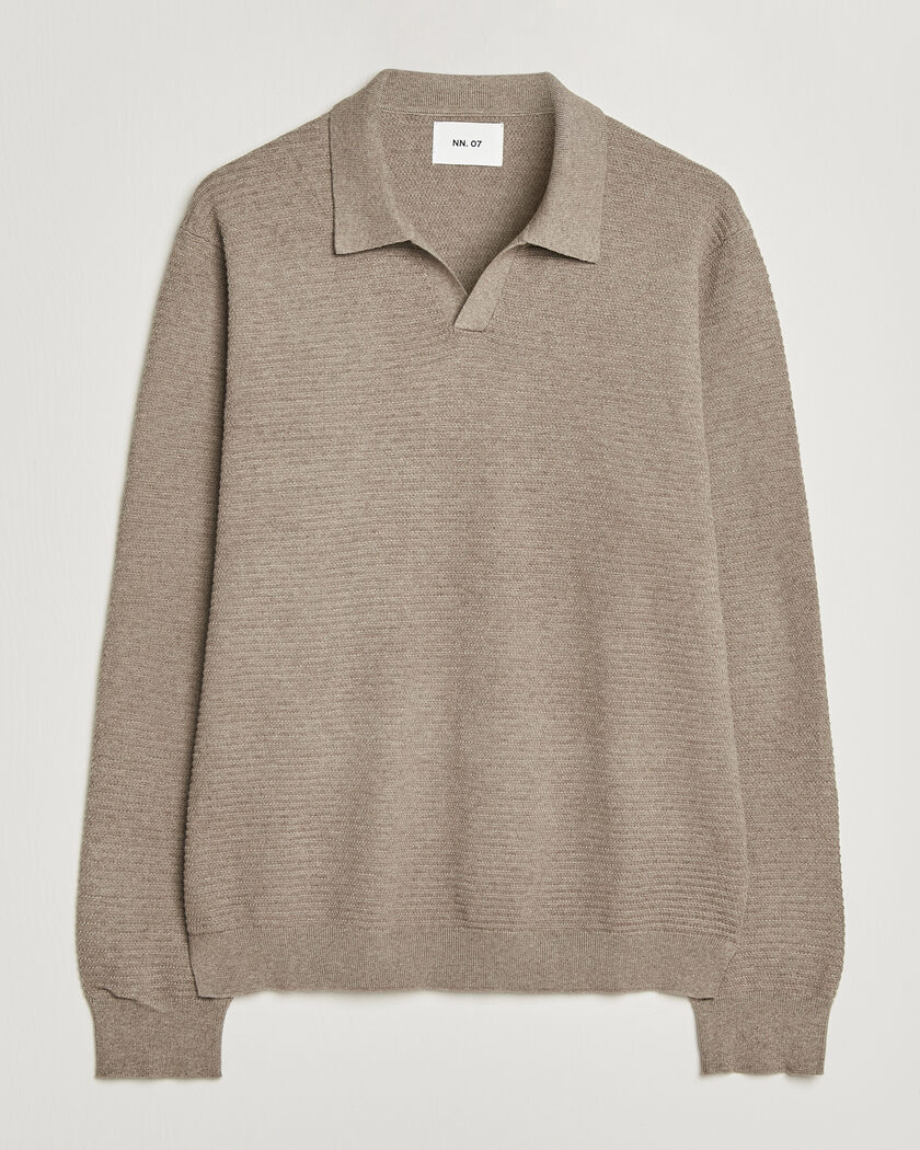 Auralee Cashmere/Silk Skipper Polo Beige at CareOfCarl.com