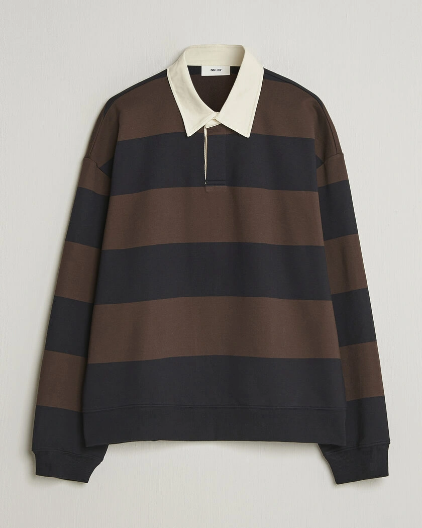 NN07 David Rugby Sweater Brown Stripe – Brown