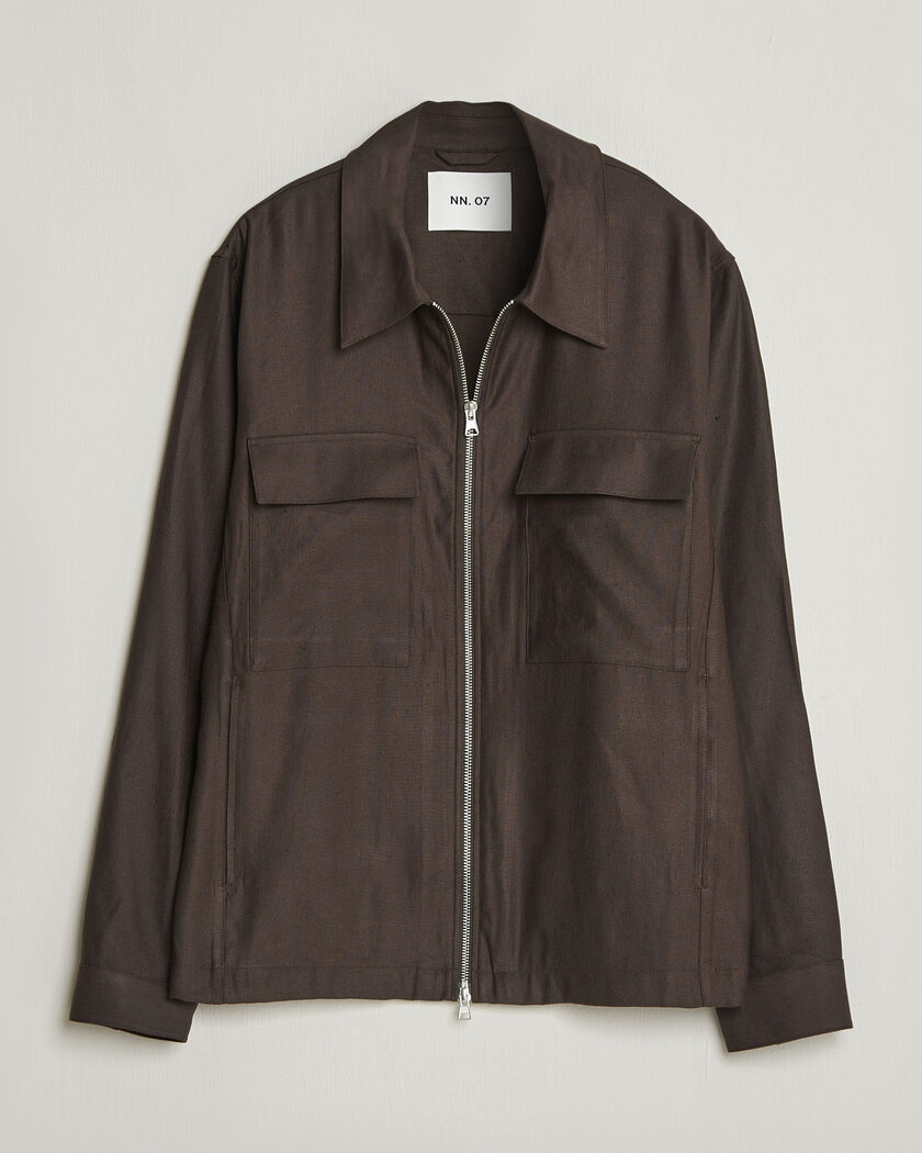 Stone Island Cotton Stretch Zip Overshirt Navy at CareOfCarl.com