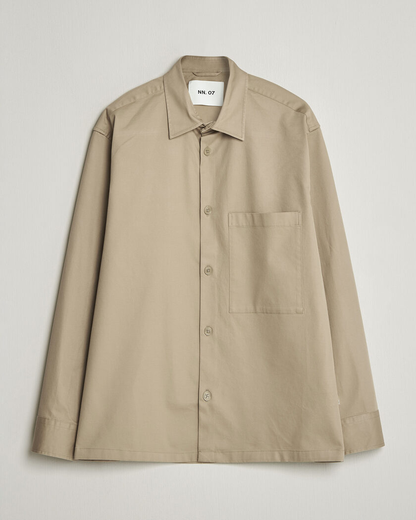 NN07 Freddy Cotton Overshirt Desert Khaki – Beige