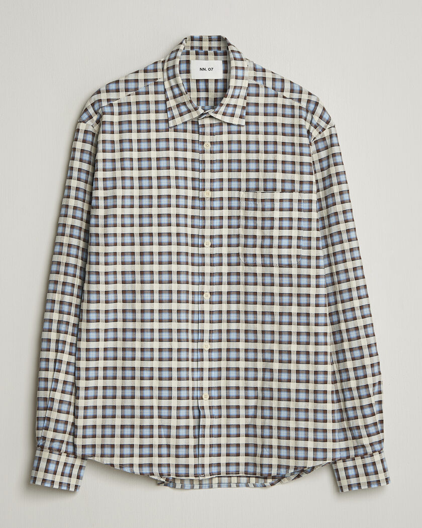 NN07 Deon Checked Shirt Blue – Blue