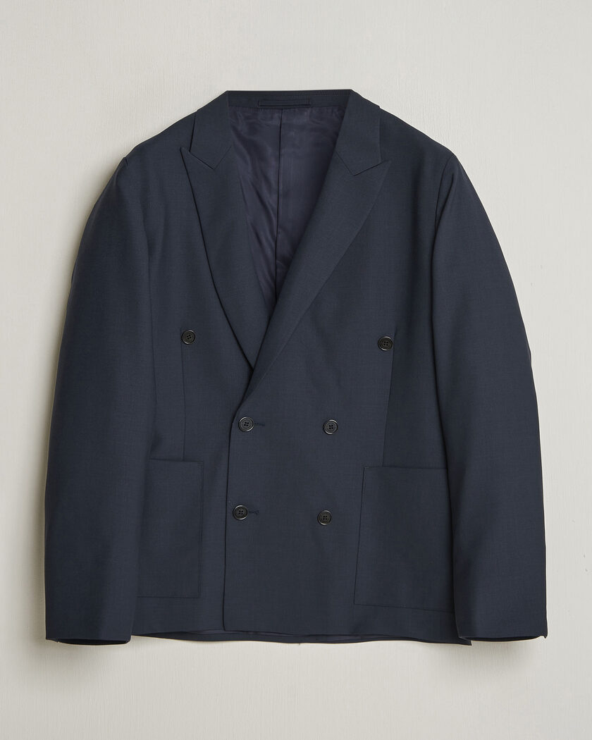 Boglioli K Jacket Wool Hopsack Classic Blazer Navy at CareOfCarl.com