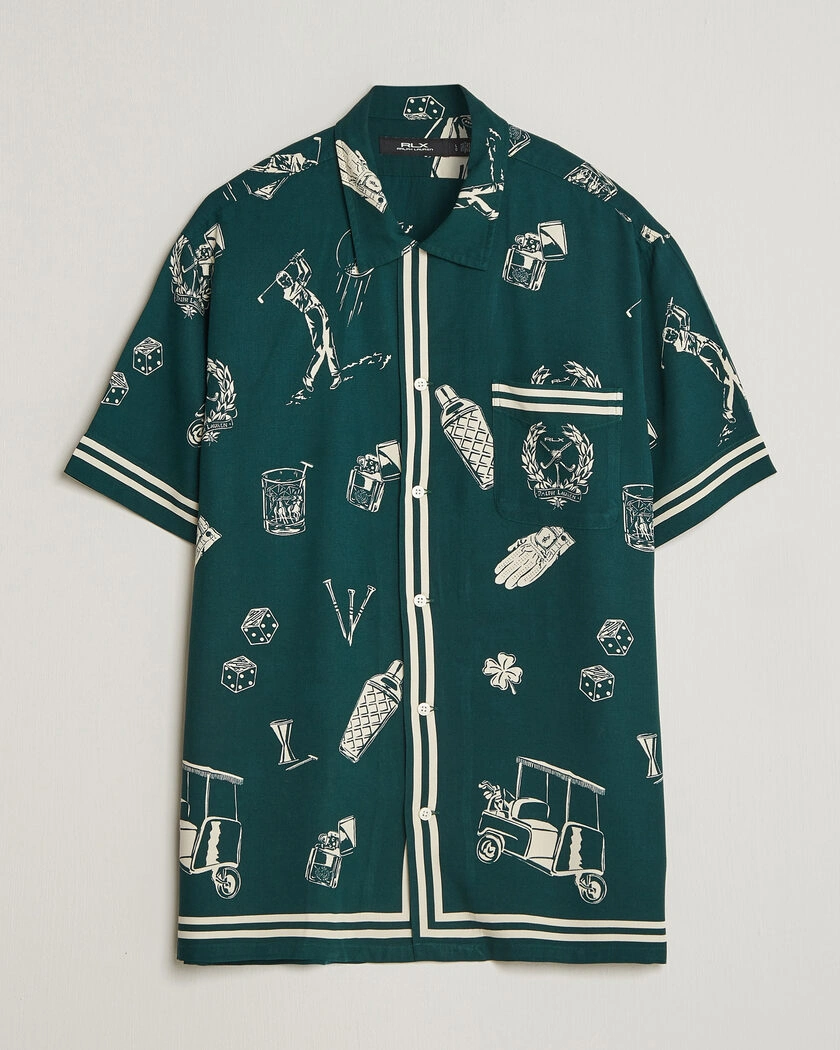 RLX Ralph Lauren Short Sleeve Golf Shirt Par-Tee on the Greens – Green