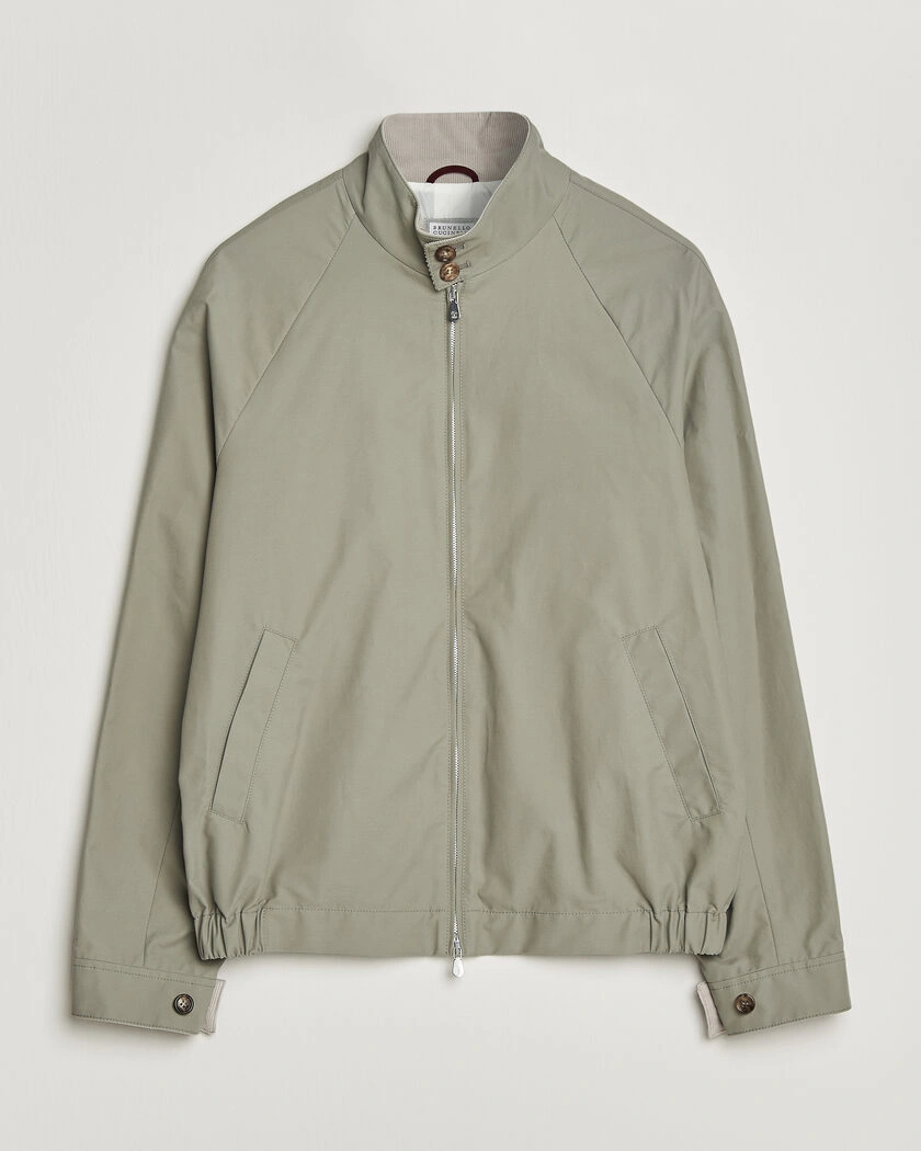 Brunello Cucinelli Raglan Harrington Jacket Olive – Green