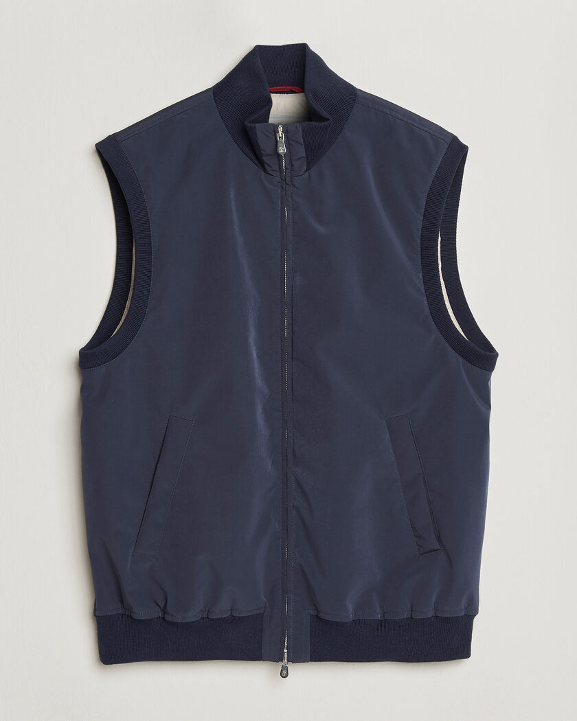 Brunello Cucinelli Nylon Padded Gilet Navy – Blue