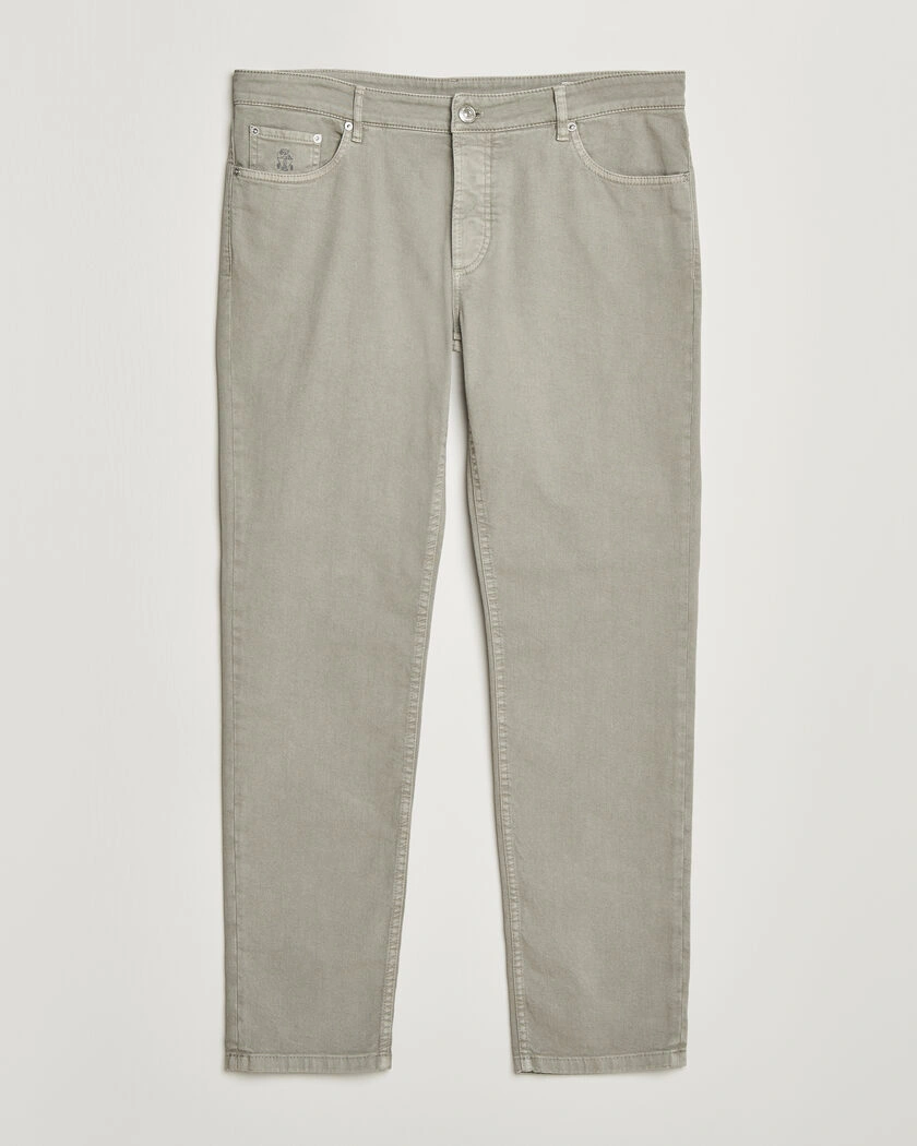 Brunello Cucinelli Traditional Fit Bull Denim Pants Olive – Green