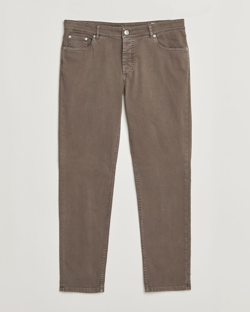 Brunello Cucinelli Traditional Fit 5-Pocket Pants Beige at