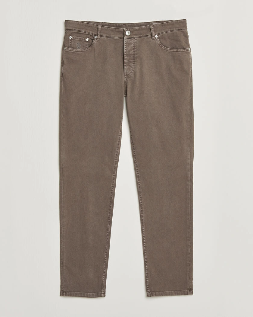 Brunello Cucinelli Traditional Fit Bull Denim Pants Dark Brown – Brown
