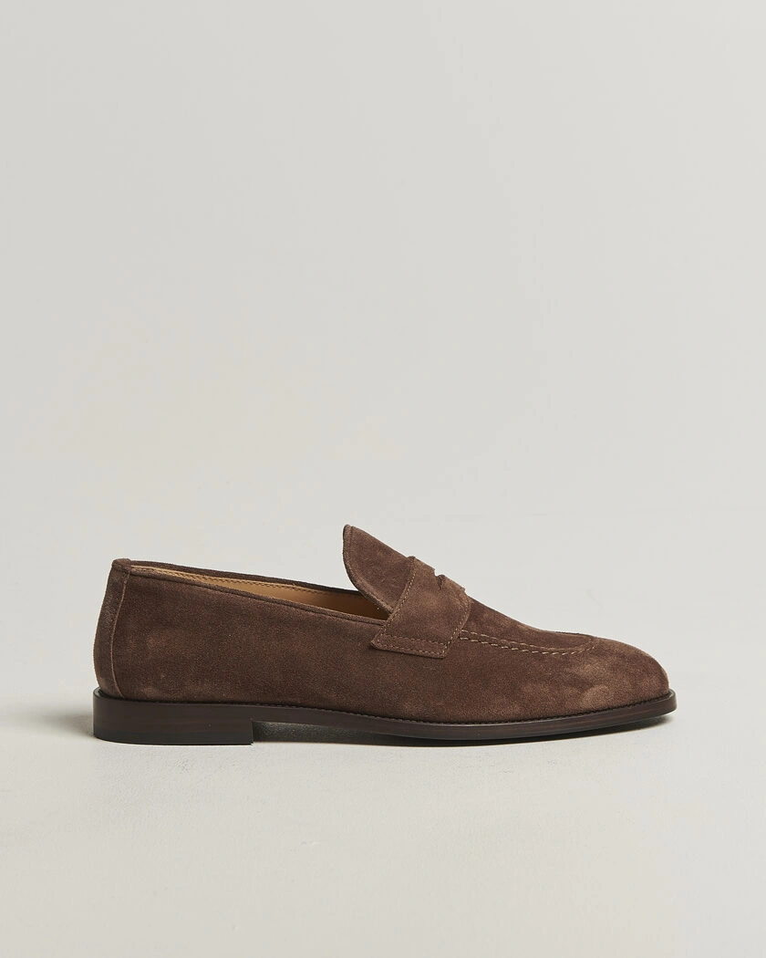 Brunello Cucinelli Penny Loafers Brown Suede – Brown