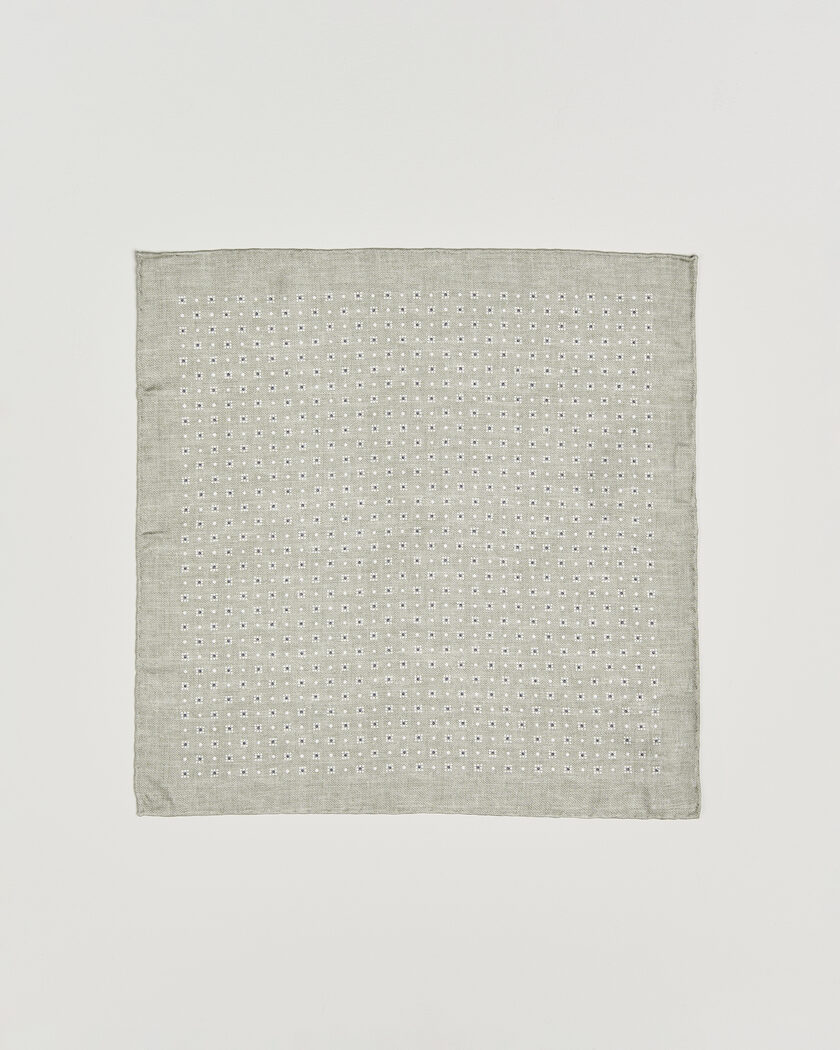 Brunello Cucinelli Printed Silk Pocket Square Olive – Green