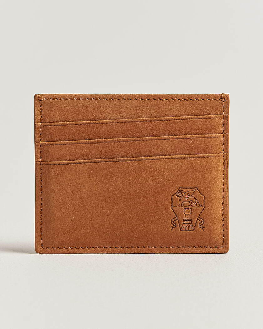Brunello Cucinelli Grain Leather Card Holder Cognac at CareOfCarl.com