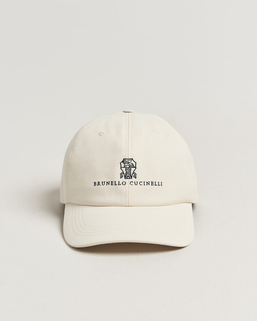 Brunello Cucinelli Twill Cotton Baseball Cap Off White – White
