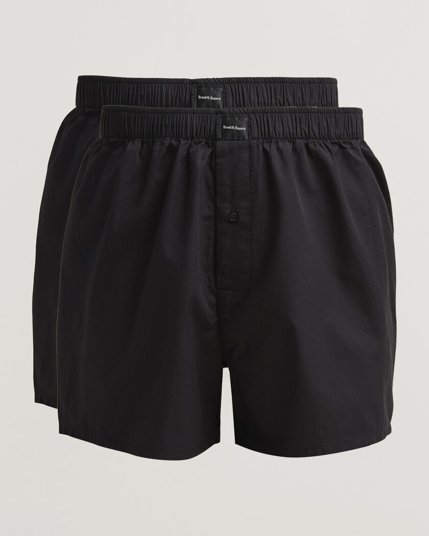 Zimmerli of Switzerland Sea island Cotton Boxer Shorts Black at
