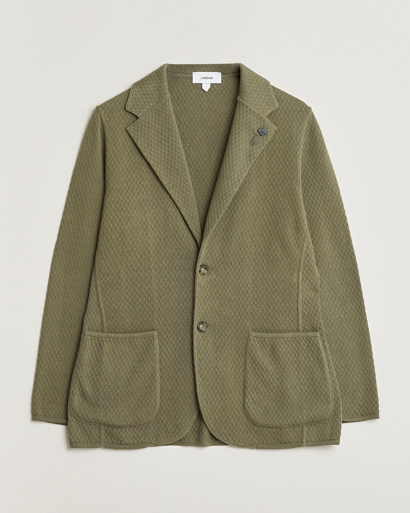 L.B.M. 1911 Jack Fly Knitted Wool Blazer Light Grey at CareOfCarl.com