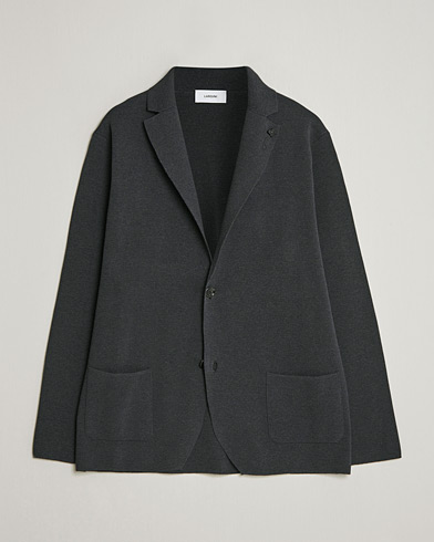 Lardini Knitted Wool Blazer Navy at CareOfCarl.com