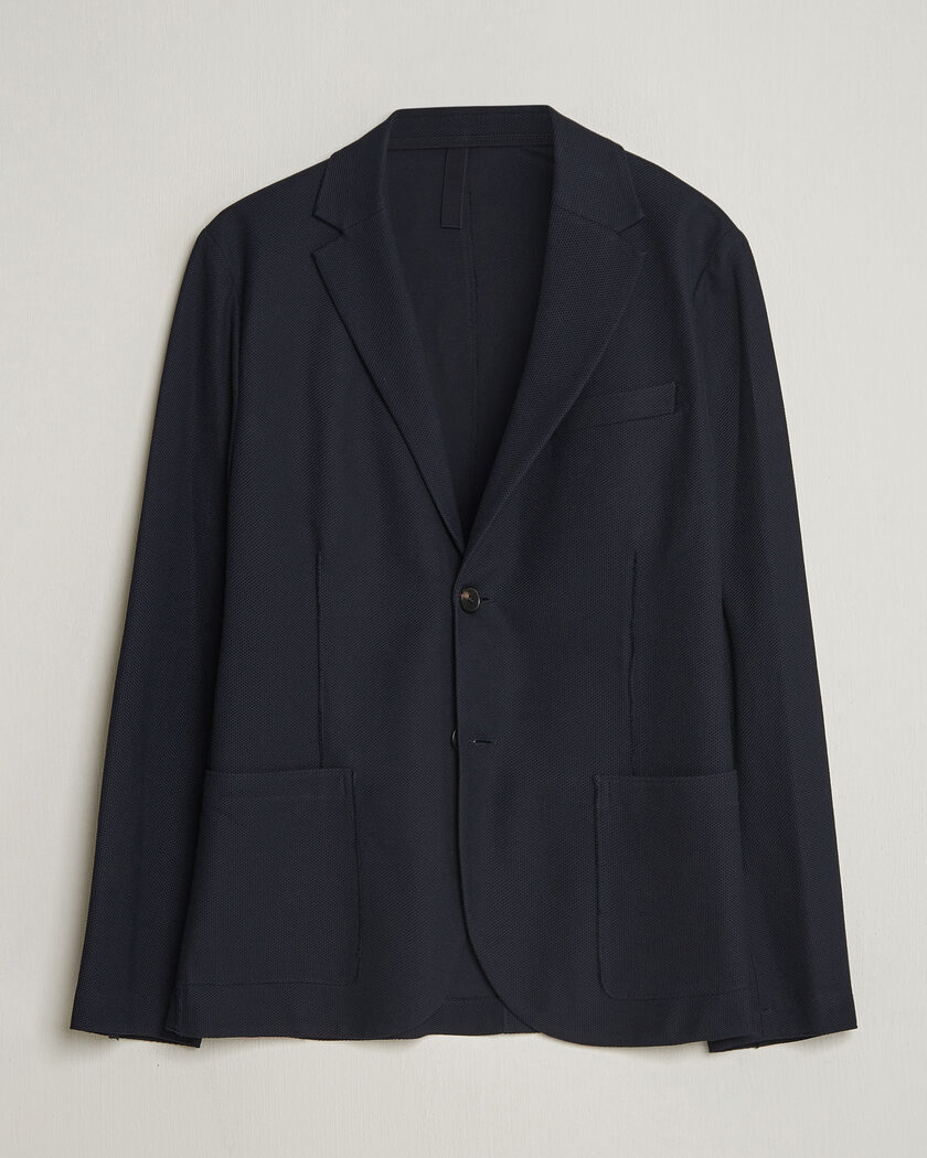 Harris Wharf London Coolmax Seersucker Blazer Black at CareOfCarl.com