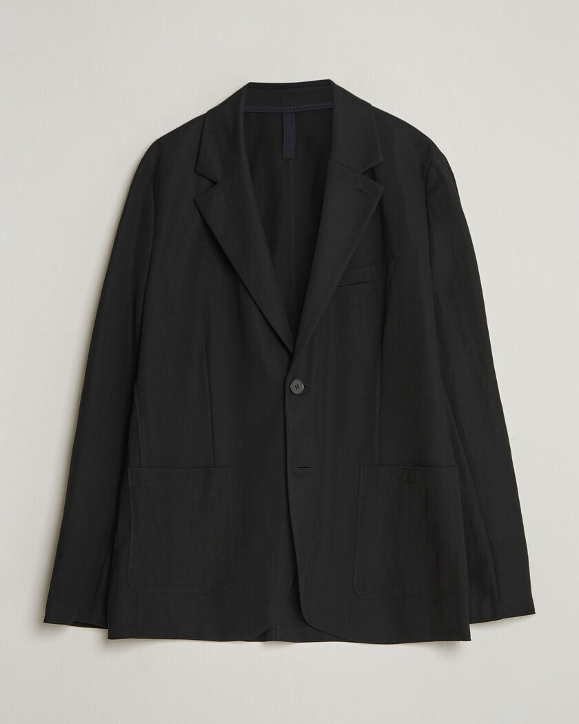 Harris Wharf London Coolmax Seersucker Blazer Black at CareOfCarl.com