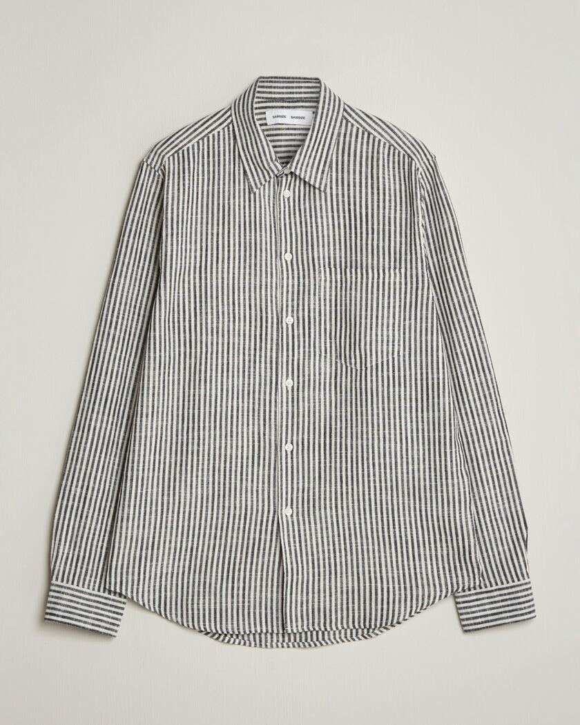 Auralee Hard Twist Light Cotton Shirt Light Blue Stripe at