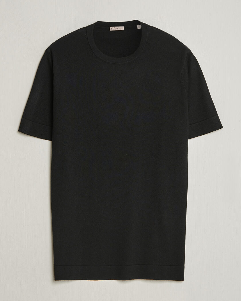 Zimmerli of Switzerland Sea Island Cotton Crew Neck T-Shirt Black