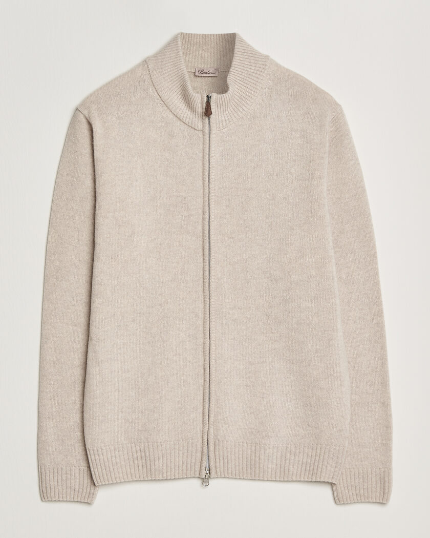 Fred Perry Knitted Zip Through Jacket Dark Oatmeal at CareOfCarl.com