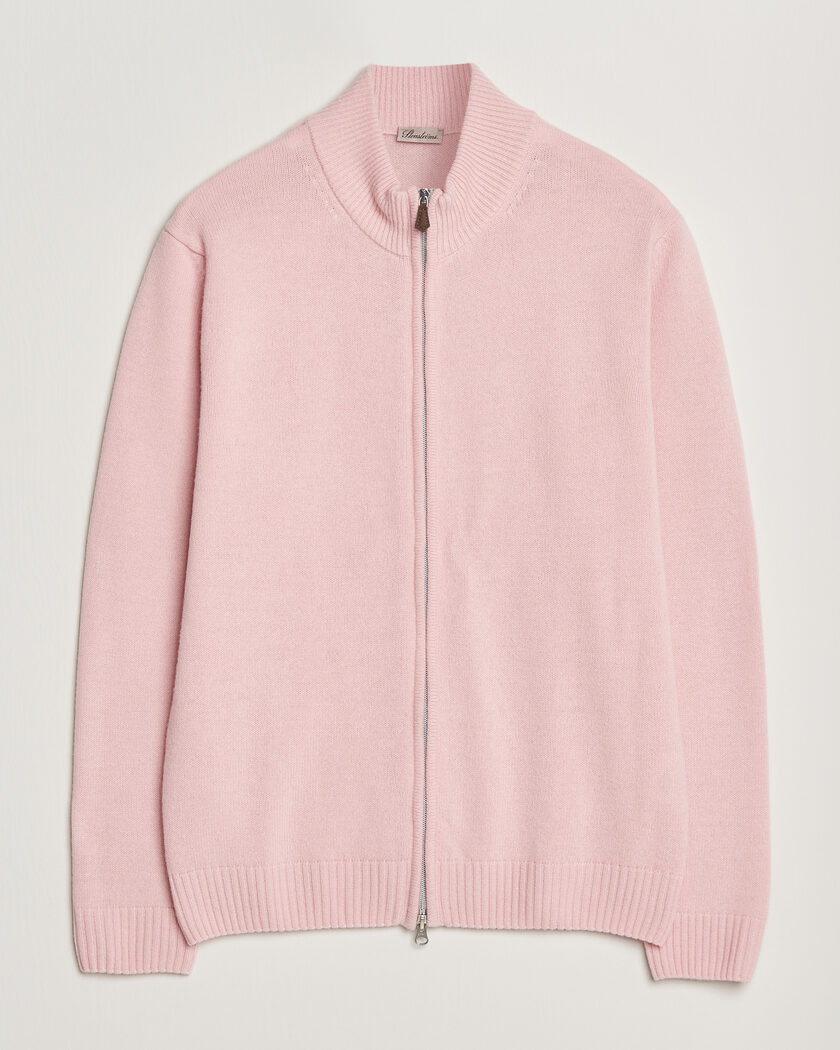 Stenströms Brushed Merino Full Zip Pink – Pink
