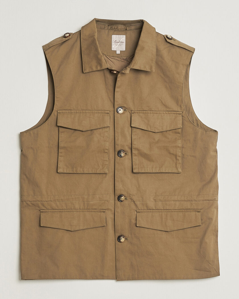 Stenströms Cotton Twill Vest Olive – Green
