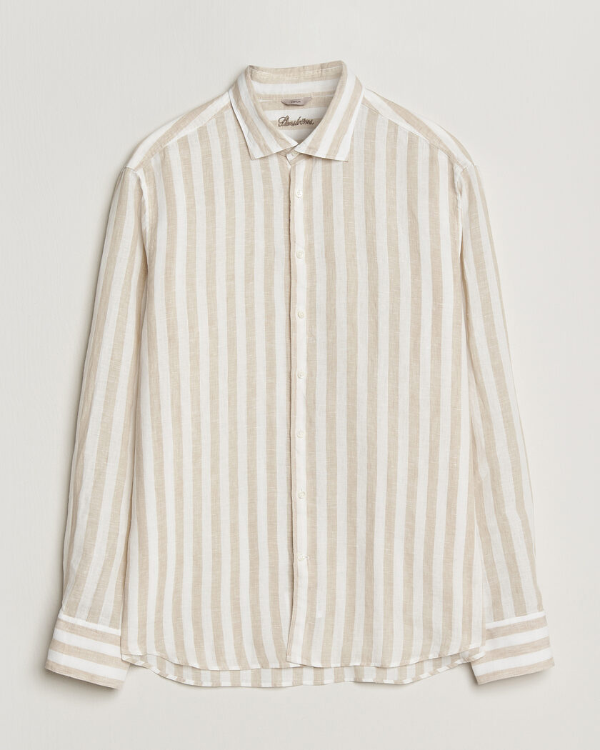 BOSS BLACK Liam Linen Shirt Open Beige at CareOfCarl.com