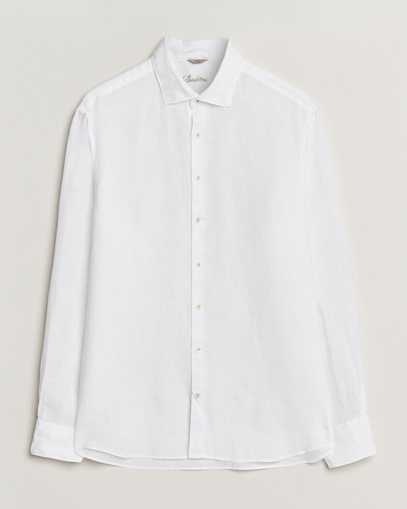 Stenströms Regular Fit Cut Away Linen Shirt White – White