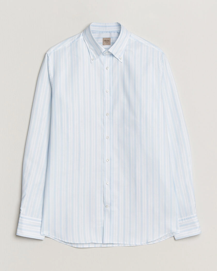 Stenströms Regular Fit Striped Oxford Shirt Light Blue – Blue