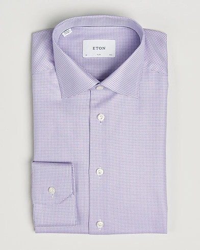 Eton Slim Fit Signature Twill Structured Shirt Light Purple – Purple