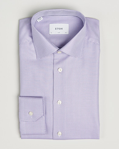 Eton Slim Fit Signature Twill Structured Shirt Light Purple – Purple