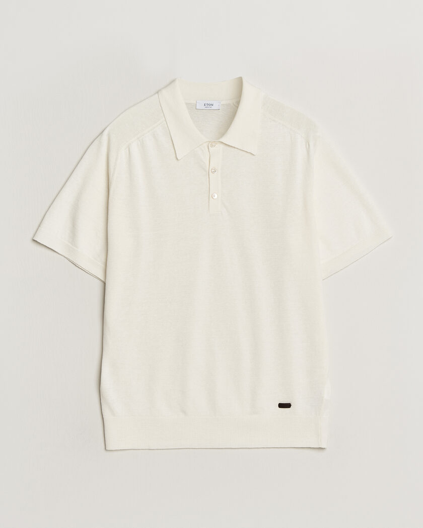 Gran Sasso Cotton Structured Knitted Polo Beige at CareOfCarl.com