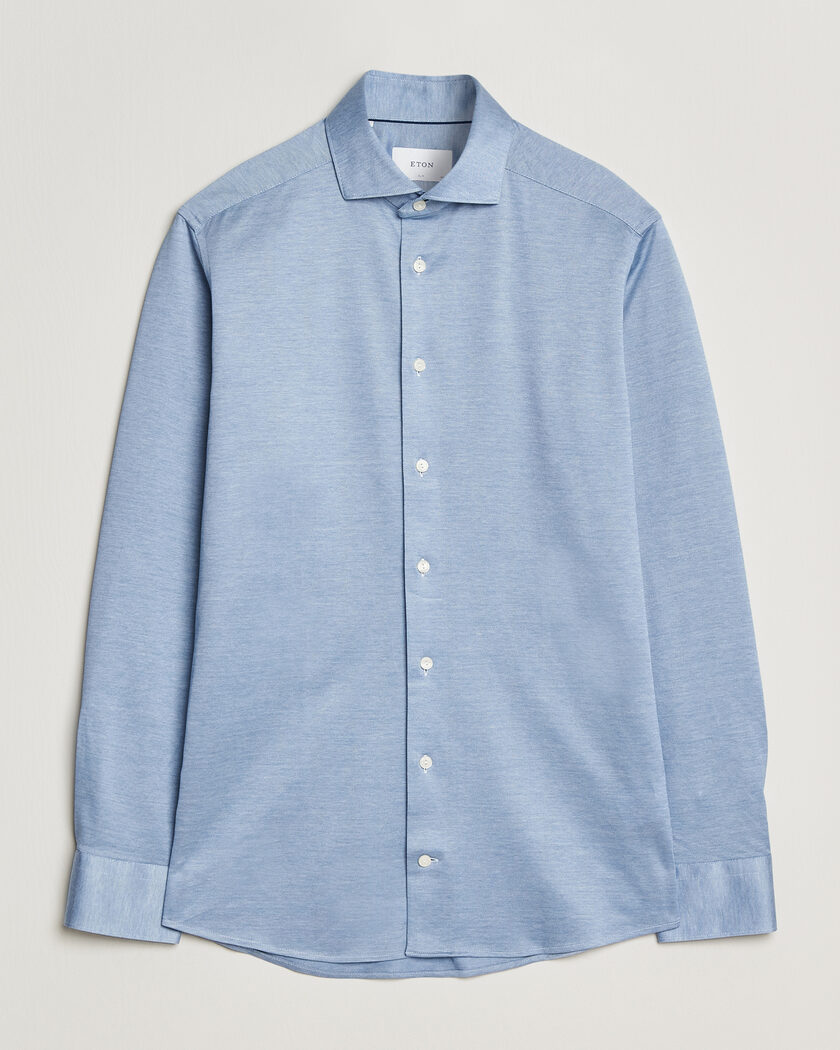 Giorgio Armani Jersey Stretch Shirt Light Blue Stripe at
