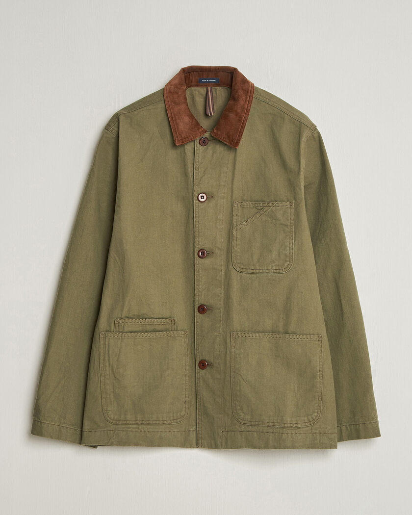 Drake's Twill Fatigue Jacket Khaki – Green