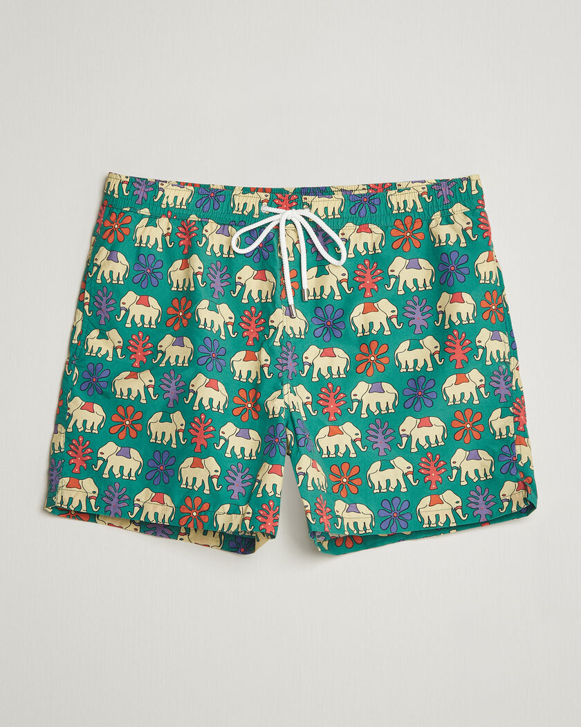 Drake's Elephants Drawstring Swimshorts Green – Green