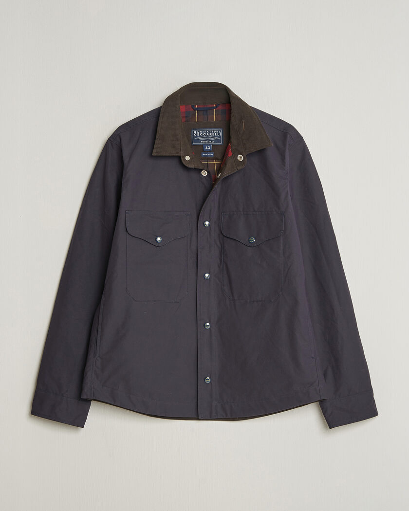 Manifattura Ceccarelli Dry Wax Heavy Shirt Jacket Navy – Blue