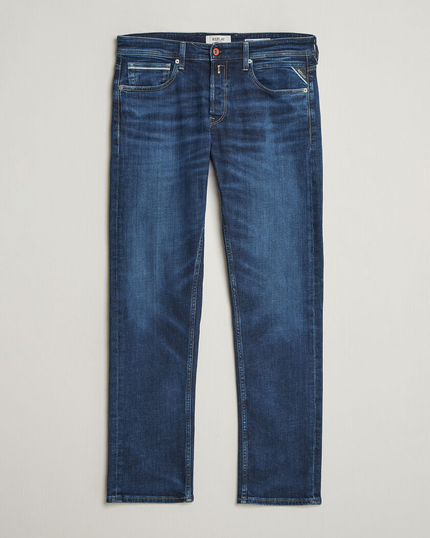 Replay Grover Straight Fit Stretch Heritage Jeans Dark Blue – Blue