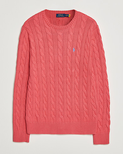 Polo Ralph Lauren Cotton Cable Pullover Pale Red – Red