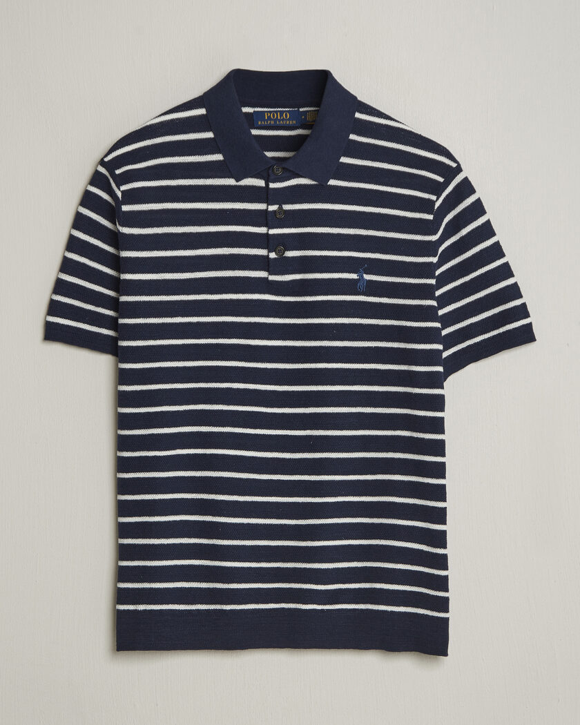 Fred Perry Vertical Striped Polo Navy at CareOfCarl.com