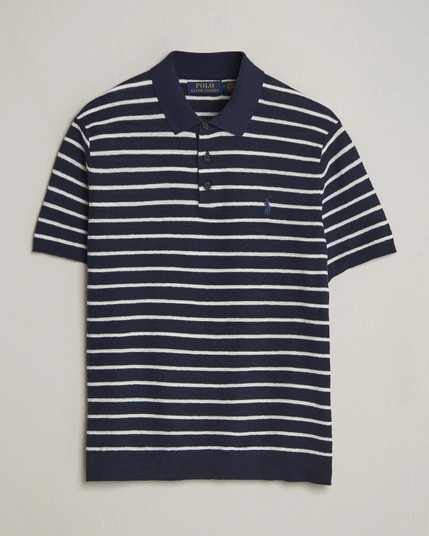 Polo Ralph Lauren Cotton Blend Striped Polo Bright Navy Combo – Multi-colour